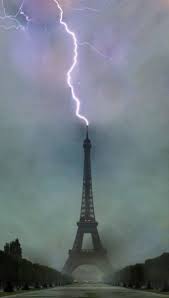 Extraordinary Lightning Rod Eiffel Tower Paris France Eiffel Tower Lightning Paris