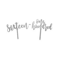 Licensed for personal and commercial use. Silver Glitter Script Number Acrylic Cake Topper