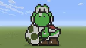 Minecraft Pixel Art Yoshi And Egg Minecraft Pixel Art Pixel Art Yoshi