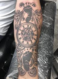 13 fabulous shiva tattoos for back; Progressive Tattoo Baby Footprint Fillagree Clock Tattoo Done By Sharpie Facebook