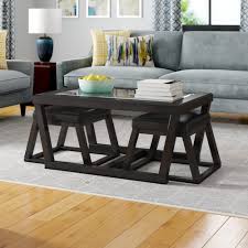 Hughes brown and wicker 47 inch coffee table $995. Latitude Run Parodi Coffee Table With 2 Nested Stool Reviews Wayfair