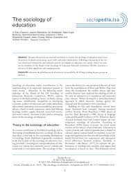 Pdf The Sociology Of Education