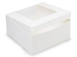 Package cardboard box with transparent plastic window. 8x8x4 White Window Bakery Boxes 100 Pk 1 Piece Lock Corner Box Nashville Wraps