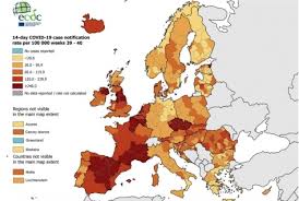 Des te donkerder het rood, des te meer geregistreerde. 1 Europese Coronakaart Nrit Nl Trends Nieuws En Kennis Op Het Gebied Van Leisure Toerisme En Hospitality