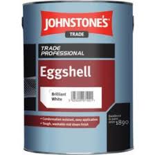 The color eggshell is meant as a representation of the average color of a chicken egg. Johnstones Eggshell Lustre Oil Based