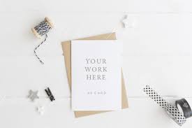 A6 Card Mockup White Card With Kraft Envelope Portrait Orientation Styled Stock Photography Stationery Mockup Cards