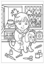 Santa pet safety list coloring page. Veterinarian Girl Cartoon Coloring Pages Cartoon Coloring Pages Coloring Pages Mermaid Coloring Pages