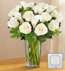 For over 40 years, we're your destination for truly original flowers & gifts. White Rose Calla Lily Bouquet Sympathy 1800flowers Com