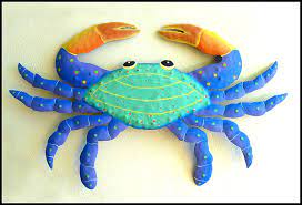 Beautifully hand painted by caribbean artisans in vibrant caribbean colors. Hand Painted Metal Crab Crab Wall Hanging Island Decor Outdoor Metal Art Coastal Decor Metal Wall Art Tropical Painted Metal Wall Decor Haitian Metal Art Garden Decor Recycled Steel Drum Art Of