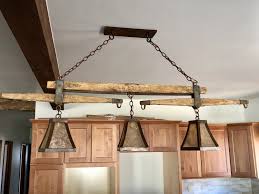 Toledo 3 shade 60″ billiard light Dining Pool Table Lights Frontier Iron Works