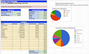 Recipe Cost Calculator Spreadsheet Food Cost Recipes Spreadsheet