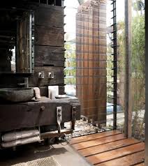 Rustic Bath Industrial Design Bathroom In 2020 Indoor Outdoor Bathroom Outdoor Bathrooms Rustic Bath