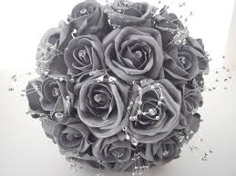 Black And Silver Wedding Bouquet Bridal Bouquet Idea Silver Wedding Theme Silver Bouquets Silver Wedding Decorations