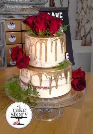1 Tier Black And Gold Drip Cake Rustic Red Velvet Wedding Cake Red Red Velvet Wedding Cake 50th Anniversary Cakes