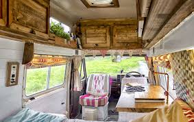 A Wide Angle Shot Of Florence Our Handmade Custom Interior Refit Of Our Fiat Ducato Talbot Expre Camper Van Conversion Diy Campervan Interior Camper Interior