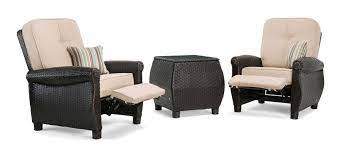 Breckenridge Tan 3 Pc Patio Furniture Set Two Recliners Side Table La Z Boy Outdoor Patio Furnishings Patio Furniture Sets Resin Wicker Patio Furniture