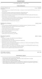 power plant resume sample mintresume