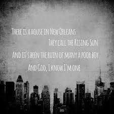 House Of The Rising Sun 3 Lyrics To Live By House Of The Rising Sun Muse Songs