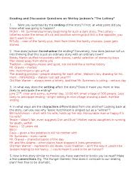This feeling of justice is how mrs. The Lottery With Questions Shirley Jackson Pdf