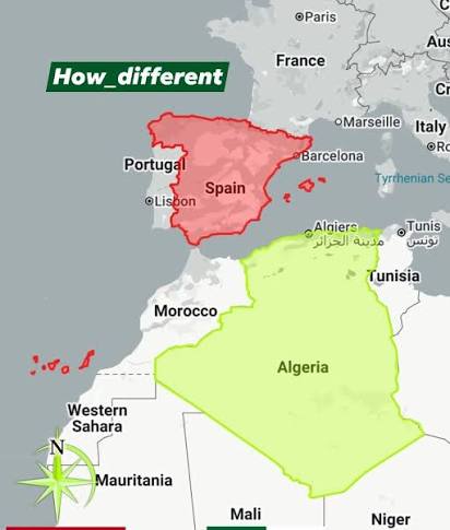 How_different are Spain and Algeria...See more..🌏😲🌹
