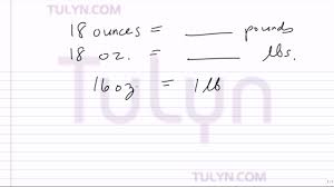 Conversion Of Customary Units Converting Ounces To Pounds
