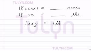Conversion Of Customary Units Converting Ounces To Pounds
