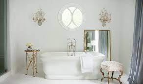 When all the elements are sitting together somewhat uncomfortably because they are close but not close enough, the best strategy is to distract the eye. Our Top Decorating Ideas For A White Bathroom