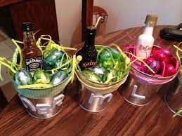 Remember when you were a kid and the big t Adult Easter Baskets Favorite Booze Shot Glass And Chocolate With Initials On The Tin Make Easter A Littl Adult Easter Baskets Adult Easter Easter Baskets