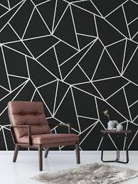 Black And White Geometric Wallpaper The Perfect Addition To Your Home Or Off Decoracao Quarto E Sala Decoracao De Parede Facil Ideias De Decoracao Para Casa