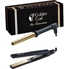 This hairstyler can make your hair straight, curly or crimped effortlessly. Hair Styling Tools The Double Gold Set By Golden Curl Parfumdreams