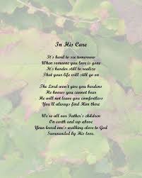 Memorial Poem In His Care 8 X 10 Print Memorial Poems Words Of Comfort Remembrance Poems