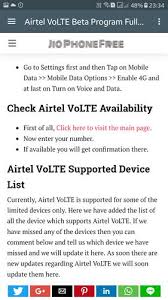 You just need the following to experience the difference: Guide For Airtel Volte Activation For Android Apk Download