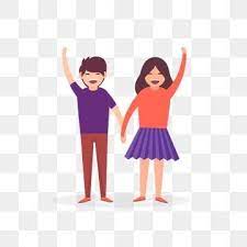 Couple Holding Hands Lovers Holding Hands Couple Cheering Hands Up Couple In Carnival Happy Couple Couple Holding Hands Lovers Holding Hands Png And Vector W Couple Holding Hands Happy Couple Couple
