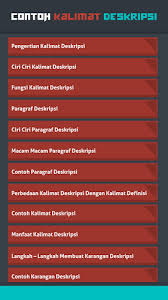 Kalimat deskriptif adalah salah satu jenis kalimat selain kalimat imperatif, kalimat deklaratif, kalimat interogatif, kalimat retorik, jeni. Contoh Kalimat Deskripsi 1 0 0 Apk Androidappsapk Co