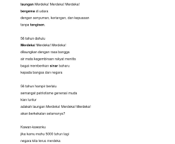 Konsep wasatiyyah (kesederhanaan) dalam islam boleh memupuk perpaduan dan keharmonian kaum di negara ini. Sajak Kemerdekaan 2020 Pendek Malayosos