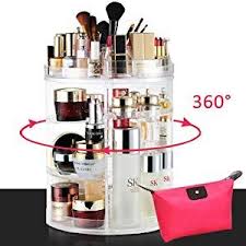 Livehitop Make Up Halter Drehbar Kosmetik Organizer Acryl 360 Grad Drehung Schmink Aufbewahrung Grosse Kapazitat Mit Tas Schminken Make Up Zubehor Aufbewahrung