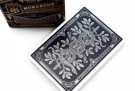 Gold foil surrounds the box design for. Monarchs Playing Cards Rareplayingcards Com