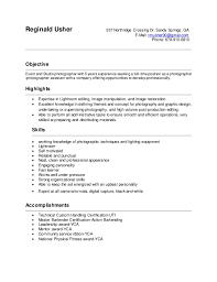 photographer resume