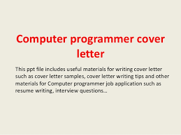 Computer Programmer Cover Letter