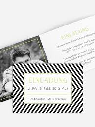 Design auswählen und eigene fotos hinzufügen! Einladungskarten 18 Geburtstag Modern Stripes