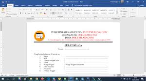 (isi nama advokat ) advokat/asisten advokat/pembela umum/asisten pembela umum pada kantor hukum (isi nama. Contoh Format Surat Kuasa Untuk Administrasi Desa Dalam Format Word Docx Tutup Kurung