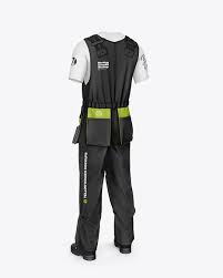 Working Overalls Mockup Back Half Side View In Apparel Mockups On Yellow Images Object Mockups In 2020 Clothing Mockup Work Overalls Work Uniforms