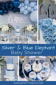 Shower with love editable invitation. Kara S Party Ideas Silver Blue Elephant Baby Shower Kara S Party Ideas