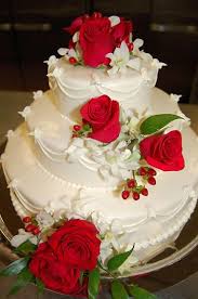 Beautiful Red Rose Wedding Cake Fondant Wedding Cakes Wedding Cakes With Cupcakes Cool Wedding Cakes