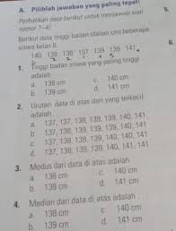 Median Dari Data Di Atas Adalah Brainly Co Id