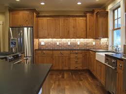 19 Charming Kitchen Designs With Brick Backsplash For Better Visual Effect Alder Kitchen Cabinets Brick Backsplash Kitchen Pine Kitchen Cabinets