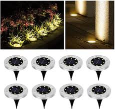 Wilktop Solarleuchten Fur Garten Solarlampe Lampe Solarleuchte Bodenleuchte Warmweiss Mit 8leds Licht Bodenstrahle Solarleuchten Solarleuchten Garten Solarlampe
