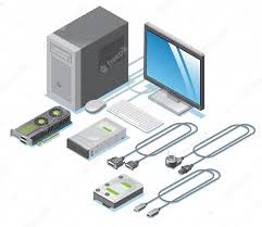 Computer hardware includes the physical parts of a computer, such as the case, central processing unit (cpu), monitor, mouse, keyboard, computer data storage, graphics card, sound card. Free Vector Isometric Computer Parts Collection With Monitor Video Card Drives Cable Wires Keyboard Mouse System Unit Isolated