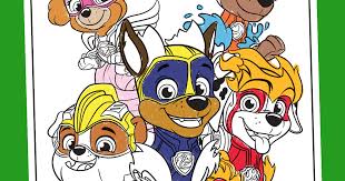 Chase, ryder, rubble, marshall, rocky, zuma, skye, everest, tracker, rex, ella and tuck. Mighty Paw Patrol Coloring Pages Novocom Top