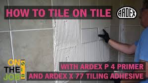 Most manufacturers now recommend use of a primer on wood recommendations on primers and floor preparation are also available in the technical data sheets provided by the tile adhesive manufacturers. How To Tile On Tile With Ardex P 4 Primer And Ardex X 77 Tiling Adhesive Youtube